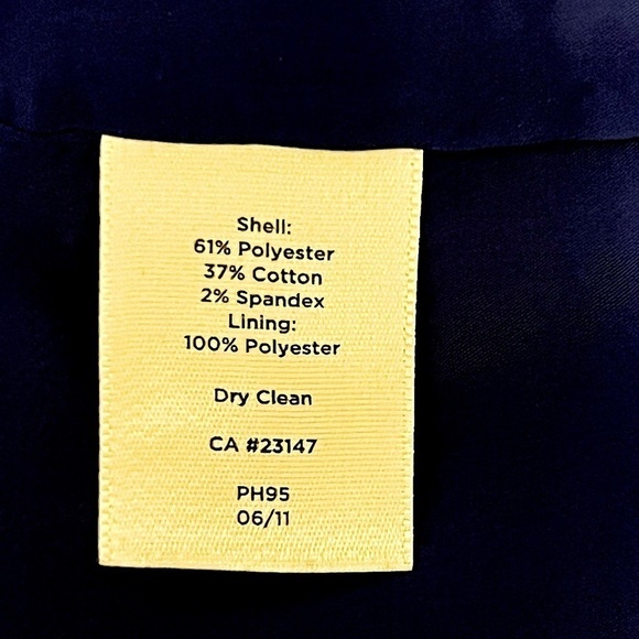 Talbots Women’s Silk Shift Midi Dress Sleeveless Lined Navy Blue Size 8P - Picture 10 of 10